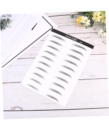 SKISUNO 4 Sheets Pairs Eyebrow Sticker Waterproof Long Lasting Simulation Eyebrow Hair-like Simulation Black - Buy Online on GoSupps.com