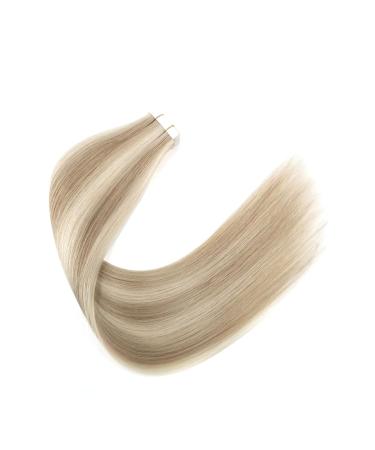 Sixstar Hair Tape Extensions | 20pcs 50cm Real Hair Extensions - Invisible & Thick Remy Blonde (#8/60) for Women - Buy Online on GoSupps.com