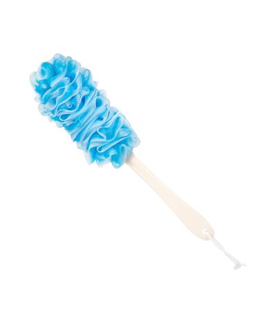 Arswin Lufa Back Scrubber for Shower  Anti-Slip Long Handle Bath Sponge Shower Brush  Soft Nylon Mesh Back Cleaner Washer  Loofah on a Stick Body Brush for Women&Men (Blue) 1 Pack Blue