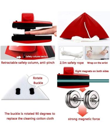 QTYUERGK Strong Both Side Glass Surface Cleaning Brush Wiper Toolsdouble Side Magnetic Window Cleaner with Ergonomic Handle for Single Layer/Double/Three-Layer Glass Thickness5-36Mm Cleaners - Buy Online on GoSupps.com