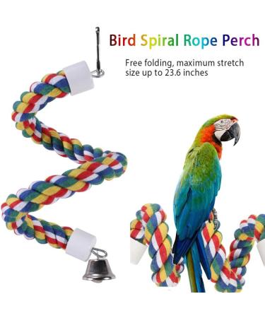 Hanging Bell Bird Cage Swing Toy Set for Small Parakeets, Cockatiels, Conures - 8Pcs Wooden Perch & Chewing Toys for Budgies, Lovebirds, Macaws | Bird Parrot Toys - Buy Online on GoSupps.com
