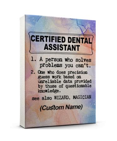 Custom Certified Dental Assistant Definition Poster Watercolor Abstract Style Personalized Canvas Gift with Wizard-Like Vibes Ready to Hang