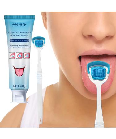 higyee Tongue Cleaning Gel Oral Cleaning Portable Tongue Cleaner Scraper and Cleaner Mint Tongue Cleaning Gel