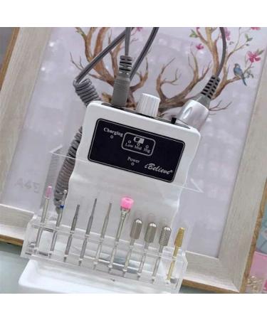 Fityle 13 Holes Nail Drill Bits Holder Stand Organizer - Clear | 10.3cm Height, 10.5cm Width, 9.6cm Bottom Length - Buy Online on GoSupps.com