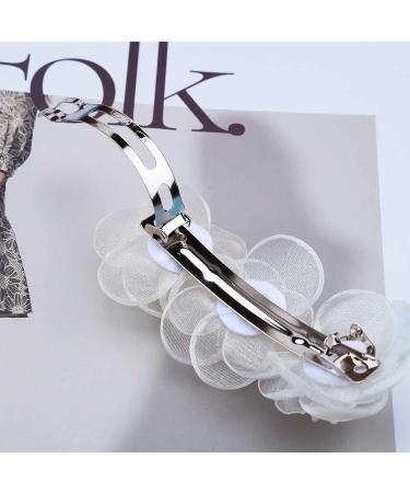 Iaceble Boho Lace Flower Hairpin Barrette - White Wedding Bridal Hair Accessory for Women and Girls - Buy Online on GoSupps.com