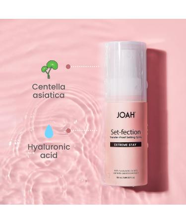 JOAH Transfer Proof Setting Spray with Hyaluronic Acid & Centella Asiatica 50ml - Long Lasting Formula (1.70 Fl Oz) - Buy Online on GoSupps.com
