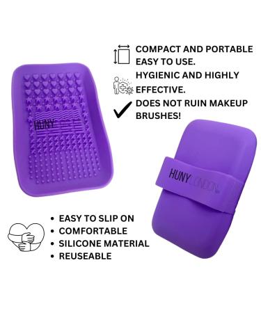 Silicone Makeup Brushes Cleaning Mat | Portable Purple Cosmetic Scrubber Pad - HUNYLONDON - Buy Online on GoSupps.com