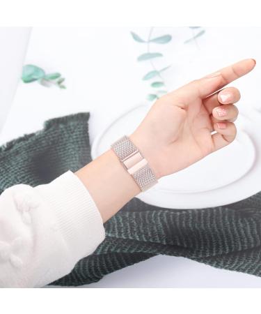 Trumir Replacement Metal Bracelet for Garmin Vivoactive 5 Vivomove Trend & Sport Venu SQ 2 - Ivory Stainless Steel Woven Band - Buy Online on GoSupps.com