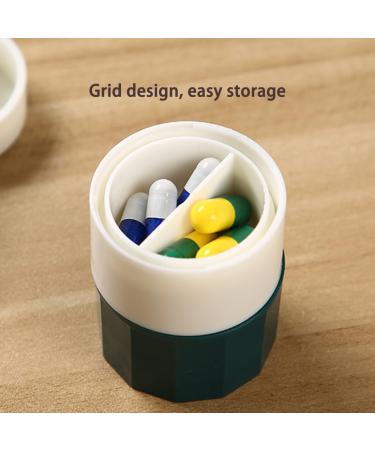3 Compartment Pill Crusher & Cutter - Stainless Steel Blade Travel-Sized Multi-Function Storage Box - Cut & Grind Pills Vitamins Tablets (Green - Buy Online on GoSupps.com