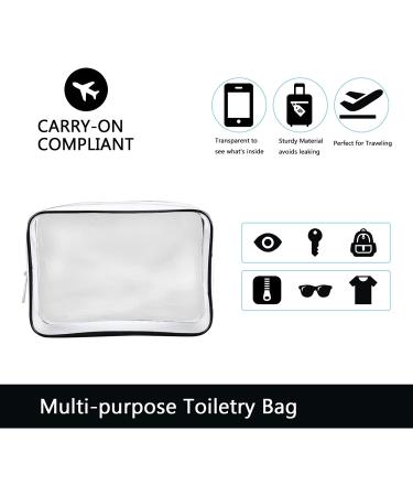 Clear Travel Toiletry Bag - Lightweight TSA Approved Transparent Cosmetic Pouch for Multipurpose Use - White (1 Pack) - Buy Online on GoSupps.com