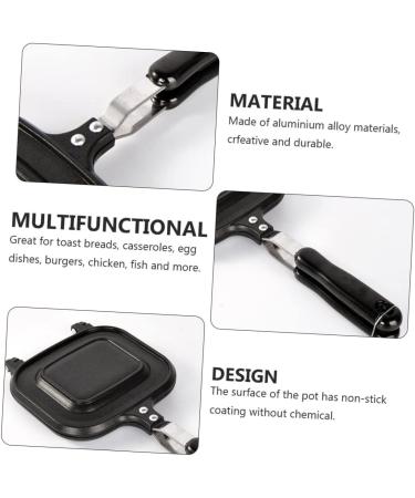 Zerodeko 2pcs Sandwich Skillet Bread BBQ Griddle Plate Frying Pan Turnover Maker Grill Press Snack Pan Non-Stick Pans Double Sided Pan Pancake Griddle Waffle Bakeware Toaster Aluminum Alloy 36.5X16CMx2pcs Blackx2pcs - Buy Online on GoSupps.com