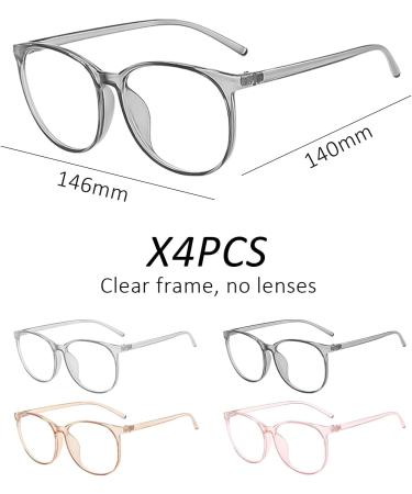 Nyggtyk 4 Pcs Transparent Cartoon Frames for Women - Fashionable Round Plastic Glasses - Buy Online on GoSupps.com