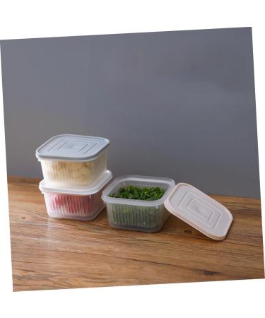 3pcs Cup Produce Container Kit Vegetables Storage Crisper Storage Box Refrigerator Ginger 1 - Buy Online on GoSupps.com
