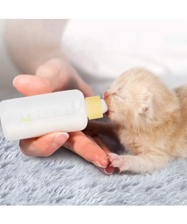 Durable 60ml Pet Milk Bottle for Puppies & Kittens | Breeding Bottle with Nipple Brush Set - Yellow - Buy Online on GoSupps.com