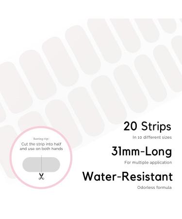 Buy Nailog Halfway Hardened Gel Nail Wraps - 20pcs Long-Lasting Nail Polish Strips & Stickers | Salon Quality Nail Art Kit with Shiny Gel Finish - Blanc - Buy Online on GoSupps.com