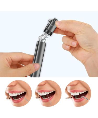 MISFUN 7-Piece Metal Toothpick Set - Reusable Dental Floss Picks Portable Titanium Tooth Cleaning Tools for Camping & Travel - Buy Online on GoSupps.com
