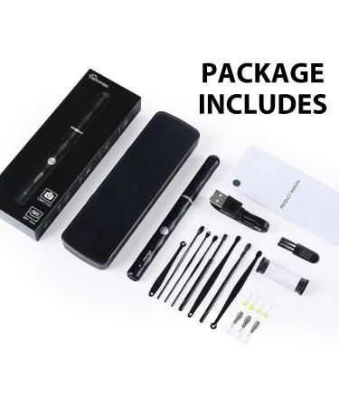 Ear Wax Removal Tool with 1296P Camera, 6 LED Lights & WiFi | Ear Cleaner Kit for iOS/Android - Black - Buy Online on GoSupps.com