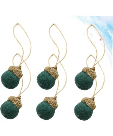 KICHOUSE 6 1 Ornament Wool Felt Pendant Wool Felt Making Pendants DIY Pendant Decorations Small Ball Acorn Green 3x2cm - Buy Online on GoSupps.com