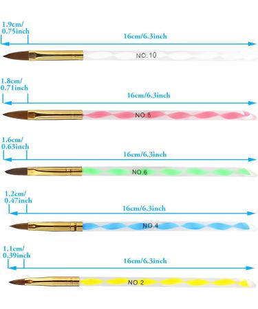 Nail Brush Set for Acrylic Powder - 5pcs Varnish Brush for Gel Polish Design and Nail Art | DIY Brush Pen with 5 Sizes Included - Buy Online on GoSupps.com