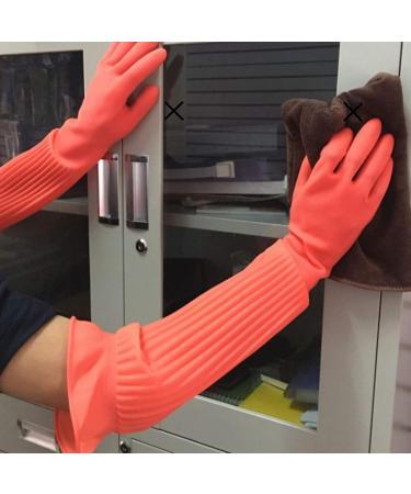 56cm/22inch Natural Rubber Gloves Lengthen Non-Slip Wear-Resisting Household Chores Washing Dishes Washing Clothes Gloves(1 Pairs) - Buy Online on GoSupps.com