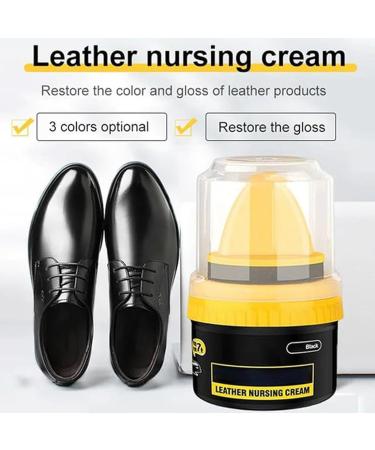 GUSHE Leather Repair Cream Liquid Shoe Polish Shoe Polish for Leather Leather Repair Cream Shoe Cream with Sponge Applicator Leather Cream Shoe Polish Intensive Leather Care and Nourishing Black - Buy Online on GoSupps.com