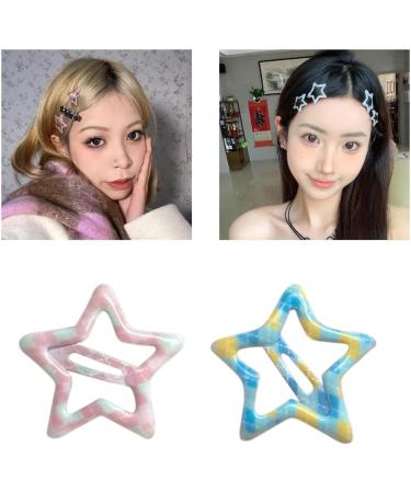 xbiez Small Hair Clip Cute Sweet Snap Hair Clip Star Metal Hairpins Decorative Headwear Y2K Hair Pins Clip Barrettes - Buy Online on GoSupps.com