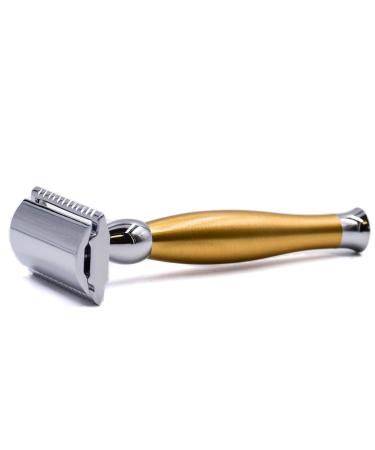 Parker 48R Heavyweight Double Edge Safety Razor - Mattes Gold Finish + 5 Premium Blades | International Shipping Available - Buy Online on GoSupps.com