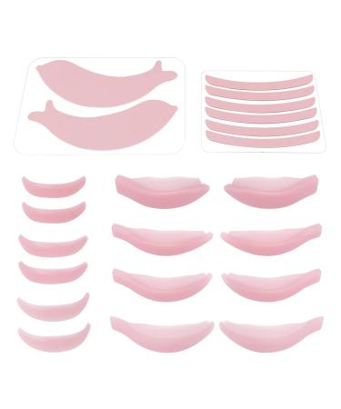 22 Piece Silicone Lash Lift Pads PERMANIA Eyelash Perm Curler Makeup Tools for Eyelash Lifting Reusable Dolphin Eye Patch & Lash Ribbon Salon Grade (Pink)