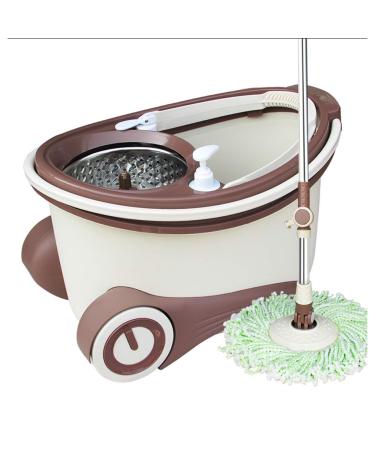 Mop Stainless Steel 360 Rotating and Rotating Handle with System Telescopic Rod with Metal Basket to Pursue Happiness Wisdom