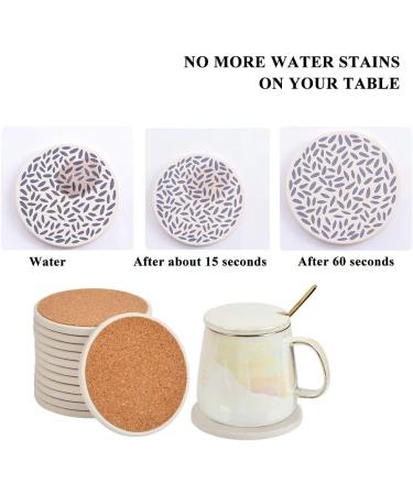TIMESETL 12 Pack Ceramic Coasters for Crafts - DIY White Round Coasters with Cork Backing for Alcohol Ink, Acrylic Pouring, Mosaics, Painting Projects - Buy Online on GoSupps.com