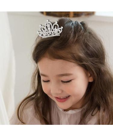 Brinie Mini Blue Crystal Tiara Bridal Hair Comb Clip - Princess Crown for Girls - Birthday Gift (Silver) - Buy Online on GoSupps.com
