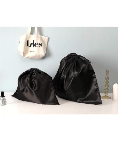 Dust Cover Storage Bags Set for Handbags and Shoes - 2 Pack Black Silk Cloth with Drawstring Pouch - 23.6 x 19.6 in - Buy Online on GoSupps.com
