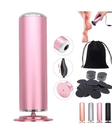 Dermave Electric Foot Callus Remover Pedifairy 360 Rotation Foot Sander Pain-Free Foot Polisher with 60pcs Sanding Discs 0-600 RPM Adjustable Speed Electric Foot File (Pink)