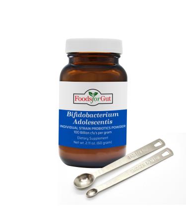 Foods For Gut Bifidobacterium Adolescentis Probiotic Powder 100 Billion cfu's | No Additives | Digestive & Immune Support | High Potency | B. Adolescentis | 60 Grams (2.11 Oz) 2.11 Ounce (Pack of 1)