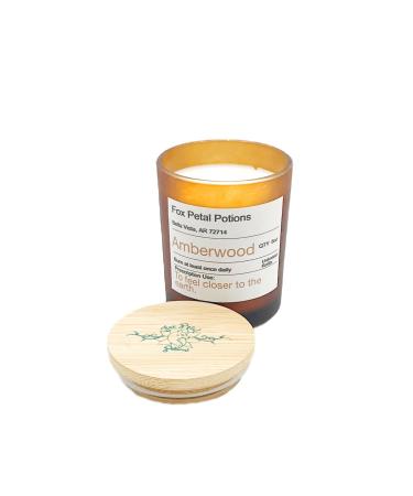 Prescription Candle: Amberwood to Feel Closer to The Earth. 6oz. Handmade Plant Based All Natural Zero Waste