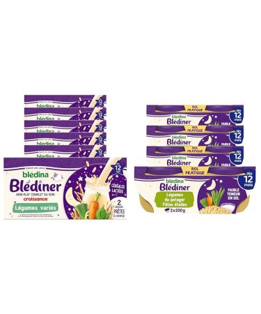 Bl dina Bl d ner C r ales b b Lact es L gumes D s 12 Mois 12 briques 250mL + Bl dina Bl d ner L gumes du Potager et P tes toile d s 12 mois 2 x 200 g - Lot de 4