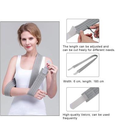 Adjustable Fixed Elbow Brace Arm Sling - Injury Support & Shoulder Surgery Immobilizer - Grey - Buy Online on GoSupps.com