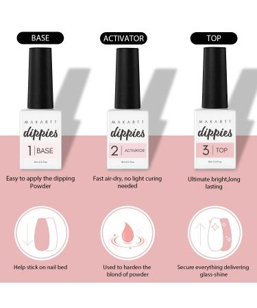 Makartt Dippies 6 Colors Dip Powder Nail Kit - Pink Nude Spring Autumn Starter Set with Essential Liquids for DIY Manicure - Neutral Glitter Finish - Buy Online on GoSupps.com