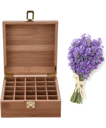 BEUNYOW 25-Hole Portable Bamboo Aromatherapy Gift Box - Essential Oils Nail Polish & Fragrance Storage Case - Buy Online on GoSupps.com