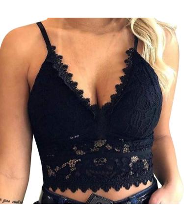 Women's Lace Wireless Camisole Bras - Oversized Crop Top Corset Bustier for Summer Parties - Buy Online on GoSupps.com