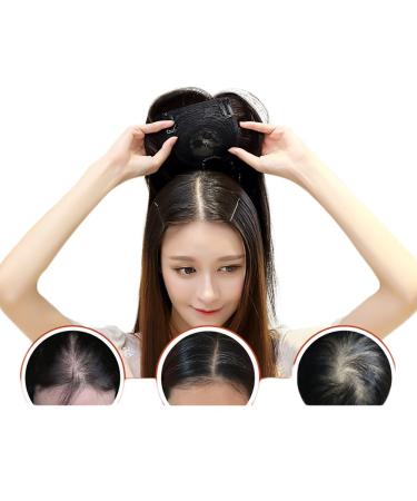 Human Hair Toupee with Side Bangs for Women with Thinning Hair 30 cm Chestnut Brown 30 cm (12 inches) chestnut brown