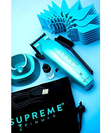 Supreme Trimmer Vader Clipper STC5098 | 7500 RPM Hair Trimmer with DLC Taper Blade | 210 Min Run Time | Professional Barber Clipper | Light Blue - Buy Online on GoSupps.com