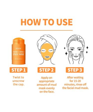 Organic Turmeric Facial Clay Stick Mask - Vitamin C Acne & Blackhead Remover for Men & Women | Skin Tightening & Pore Filler - Buy Online on GoSupps.com