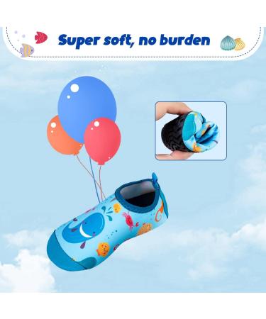 Blue Whale Kids Beach Swim Shoes - Non-Slip Aqua Socks for Boys and Girls 7/7.5 UK Child - Quick Dry Water Sport Shoes for Pool, Surfing, Yoga and Garden - Buy Online on GoSupps.com