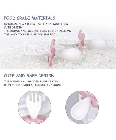 Vicloon Baby Fork and Spoon Set - Toddler Utensils for Self Feeding - White Flowers Design - Buy Online on GoSupps.com