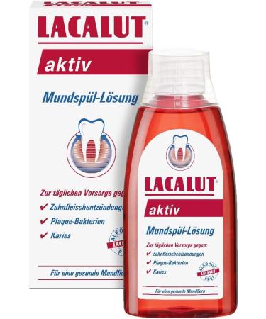 Lacalut Active Mouthwash 300ml - Daily Protection Against Gum Infections Plaque & Caries | Pack of 3 - Buy Online on GoSupps.com