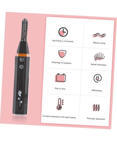 Housoutil Eyelash Curler USB Charging Heated Eye Lash Curler Eyelash Curling Clip Electric Lash Curler Natural Eye Lashes Curling Heated Curler to Rotate Abs Makeup Tools Portable 14.5X2.2X2.2CM - Buy Online on GoSupps.com