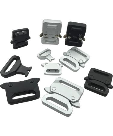 2 Pack Metal Side Quick Release Paracord Bracelet Buckles - Black 5/8in (16mm) - Buy Online on GoSupps.com