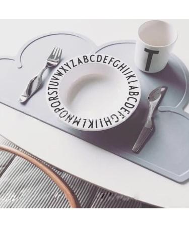 2 PCS Kids Silicone Cloud Placemats - Non Slip & Heat Resistant Tablemats for Baby Feeding - Grey - Buy Online on GoSupps.com