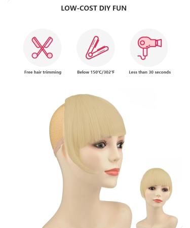 Yamel Bangs Hair Clip in Bangs Hair Extensions Shine Blonde Synthetic Flat Bang with Temples Front Face Fringe Bangs Hair Pieces for Women - Buy Online on GoSupps.com